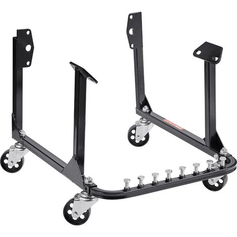 VEVOR Supporto Motore a U, Sollevatore Motore Capacita di Carico 340 kg, Robusto Supporto in Acciaio con 4 Ruote Girevoli e 4 Posizioni di Aggancio, per Motori BB-CHEVY e GEN-1 SB-CHEVY