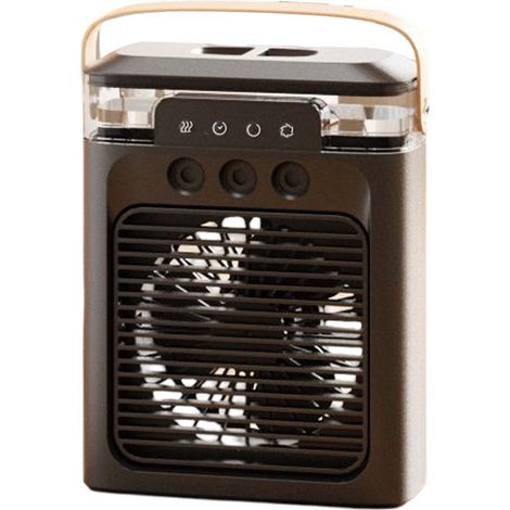 Extrem leiser, wiederaufladbarer Ventilator mit drei Geschwindigkeitsstufen und Timer für Büro und Alltag, tragbare Klimaanlage 7-AquaForge-KZQ (1/5)