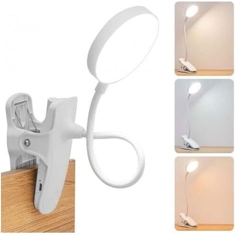 USB-LED-Nachttischlampe mit Klemme, Touch-Steuerung, 3 Beleuchtungsmodi und aufsteckbarem Augenschutz