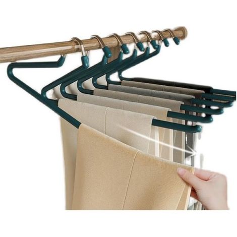 Cintre Pantalon - Métal Revêtu PVC - 35 x 0,5 x 13,5 cm - Antidérapant - Lot de 10 (1/4)
