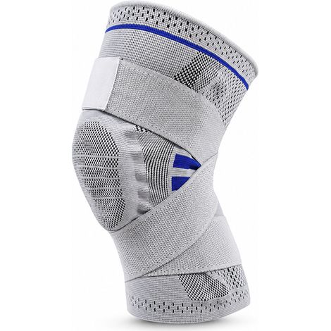 Genouillère de Compression - Rembourrage Gel Rotulien et Sangle - Pour Course - Taille L - 1 Paire (1/5)