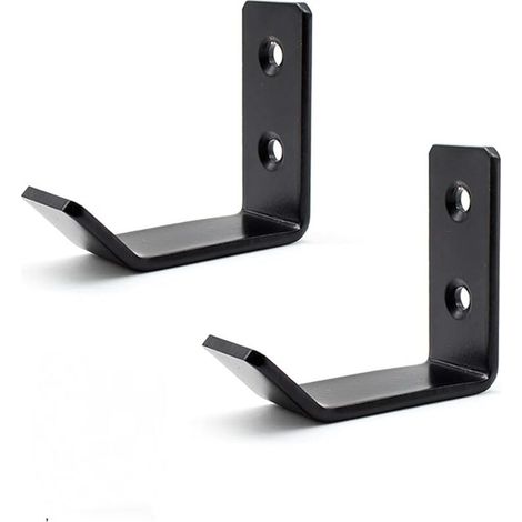 Set di 2 ganci portasciugamani da bagno, gancio da bagno, gancio a parete, nero + acciaio inossidabile, adatto per cucina, camera da letto, bagno, ufficio (1/4)