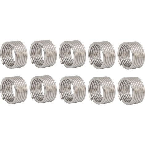 10 inserts de réparation filetage acier inoxydable M18 x 21D, manchon de protection hélicoïdal, accessoires de quincaillerie pour visserie robuste. (1/5)