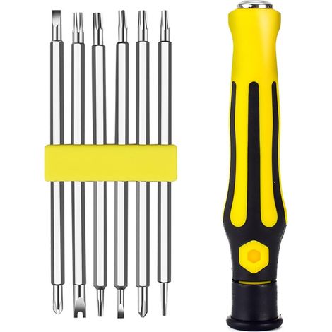 Ensemble de tournevis 12 en 1 - Tournevis magnétique puissant - Double tête spécialement formée pour ordinateur portable (1/5)