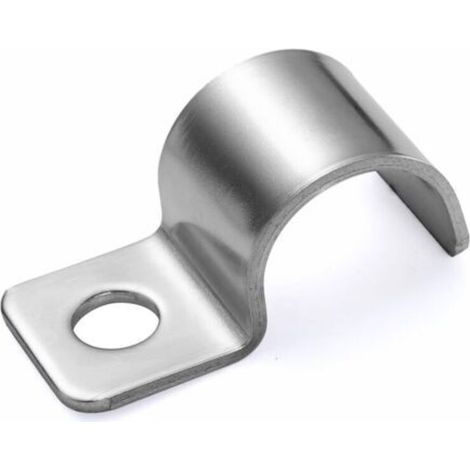 20 Pièces fixation grillage rigid,U-Collier de Serrage Lourd un trou Acier inoxydable fixation grillage rigide sur mur Pour installation de câble L'intérieur Et L'extérieur Ø 16 mm (1/5)