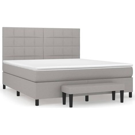 Maison Exclusive - Giroletto a Molle con Materasso Grigio Chiaro160x200 cm Tessuto (1/5)