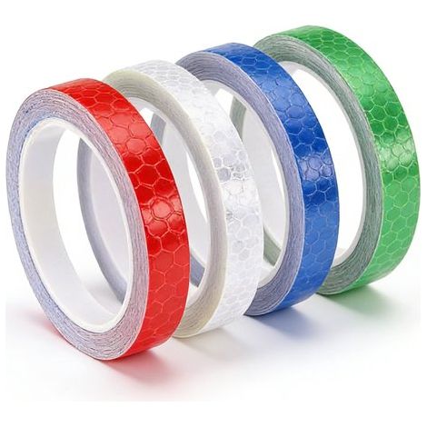4 piezas, Pegatinas, PVC, Rojo, blanco, azul, verde hierba, 8001cm, Pegatinas luminosas, motocicletas, patinetes, scooters, todo tipo de cascos (1/5)