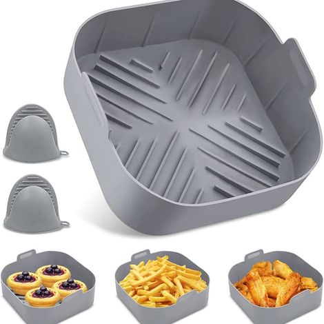 Moules en silicone 21 x 7 cm, lot de 3, pour friteuse à air chaud, accessoires pour friteuses - Panier en silicone pour friteuse à air chaud, accessoires pour friteuse à air chaud (1/5)