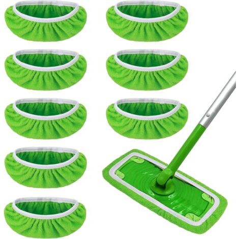 panni riutilizzabili compatibili con scopa, salviette riutilizzabili, panni in microfibra per mocio per pulire e strofinare pavimenti asciutti o bagnati, legno 25,4x11,5 cm (1/5)