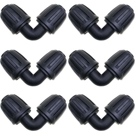 Accessoires d'irrigation,6 Pcs Connecteurs Coudés, Raccord Arrosage 16 mm, Connecteur de Tuyau D'irrigation de Jardin, pour connecteurs d'irrigation de Jardin Tuyau PE (1/4)