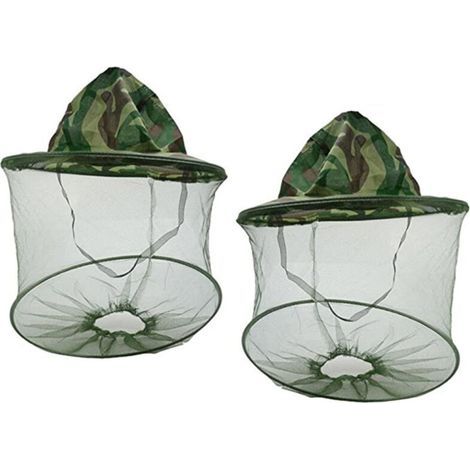 SABIR Pack Camouflage Apiculture Apiculteur Anti-Moustique Abeille Insecte Mouche Masque Cap Chapeau avec Tête Net Maille Visage Protection Équipement de Pêche en Plein Air STOL (1/4)