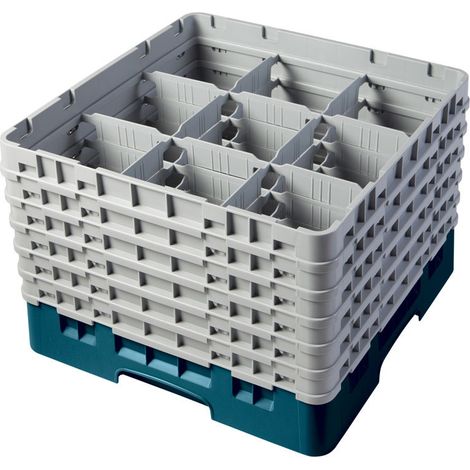 Casiers de lavage - 9 compartiments verres - Haut max 29.8 cm - 50 x 50 x 34.9 cm - Lot de 2 - Cambro