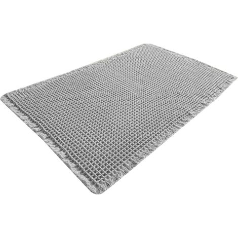 Tapis de bain, tapis de bain haute absorption (43×61 cm), antidérapant, confortable à motif de tissage unique, tapis de sol facile (1/5)