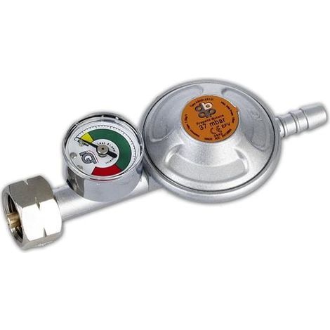 RÉDUCTEUR DE GAZ 37 mbar 1,5 kg/h AVEC SOUPAPE DE SÉCURITÉ ET MANOMÈTRE BRADAS