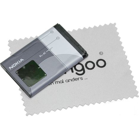 Batterie pour d'origine Nokia BL-4C Li-ION pour Nokia 6101/6102/6103/6125/6131/6136/6170/6260/6300/6300i avec Chiffon de Nettoya