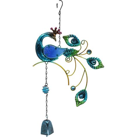 Carillon éolien en verre en forme de paon, ornement suspendu, clochette, décoration pour la fête de Thanksgiving, la maison, l'extérieur, le jardin, le balcon, la cour, l'église, les fêtes et Noël (1/5)
