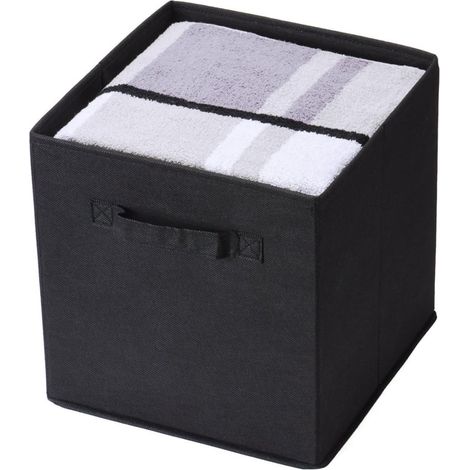Lot de 1 boîte de rangement pliables en tissu et tiroir de rangement pour placard et jouets, Boîte de rangement multifonctionnelle de type tiroir,  noir (1/5)