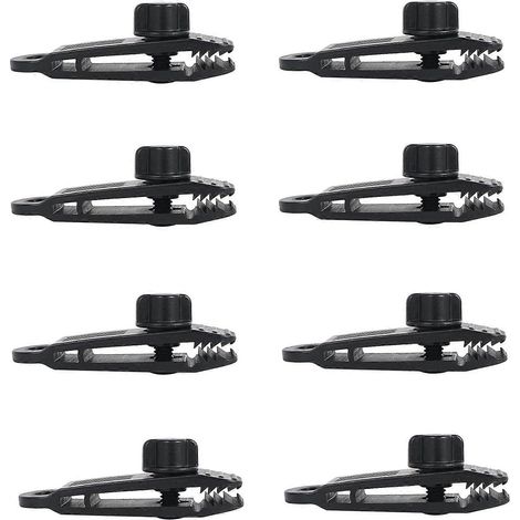 Lot de 8 pinces de fixation pour bâche, pince crocodile à verrouillage, accessoires de tente, pince pour auvent, pour tentes et bâches. (1/5)