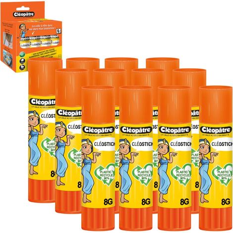 Boîte de 12 Bâtons de Colle, Plastique Recyclé, Sans Solvant, Tubes de Colle 8g, Colle baton enfant, Colle stick, Idéal pour École, Bureau, Fournitures Scolaires (1/5)