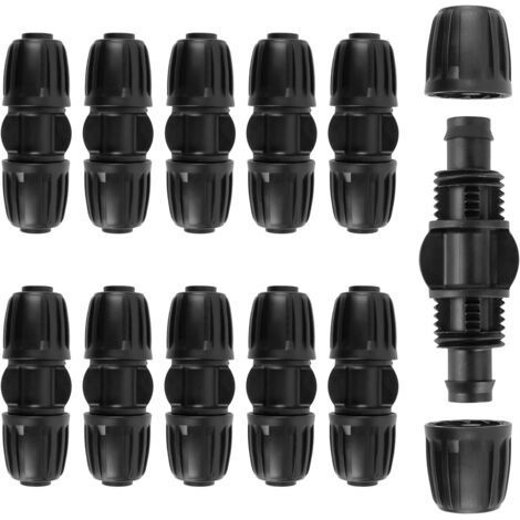 10 gerade Verbindungsstücke, 16-mm-Tropfbewässerungsarmaturen, UV-beständiger Kunststoff, Gartenbewässerungssystem (1/5)