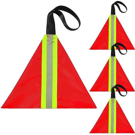 Kit de signalisation de sécurité pour le remorquage de 4 pièces : drapeau rouge réfléchissant pour kayak, chargement de camions et remorques. (1/5)