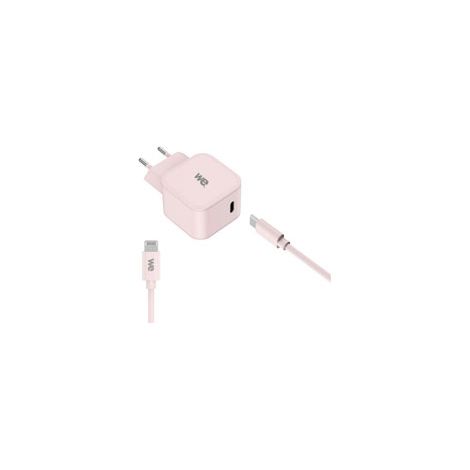 Chargeur secteur + Câble USB-C/Lightning - Rose