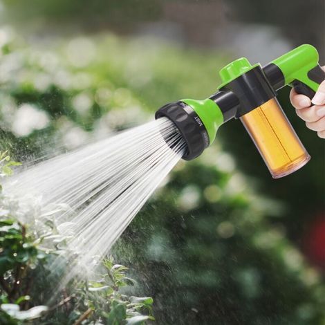 Pulvérisateur d'extrémité de Tuyau, 8 Modes de Pulvérisation pour Arroser Les Fleurs, Laver la Voiture, Doucher Le Chien (Vert) (1/5)