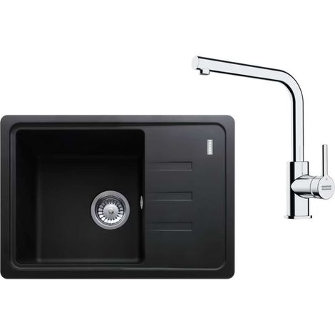 Franke Set - Set per cucina G266O, lavello in fragranite BSG 611-62 e miscelatore FS 3230.031, onice/cromo 114.0700.749