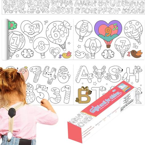 Rouleau de papier à dessin autocollant pour enfants, idéal pour la peinture et le dessin à faire soi-même. Cadeau parfait pour les enfants, notamment pour un anniversaire. Papier à colorier mural auto (1/5)