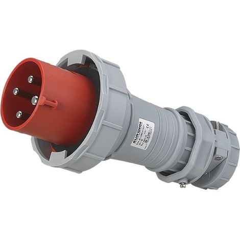 Fiche industrielle mobile droite IP67 - 3P+T - 63A - 400V AC - Eur'Ohm