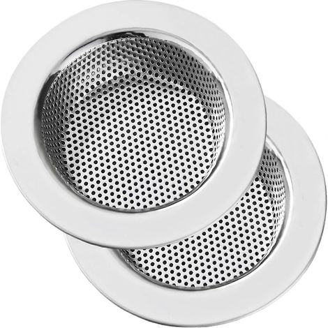 Crépine d'évier en acier inoxydable avec large rebord, diamètre 11,4 cm (4,5 po), paquet de 2 - Filtre de vidange pour évier et broyeur à déchets (1/5)