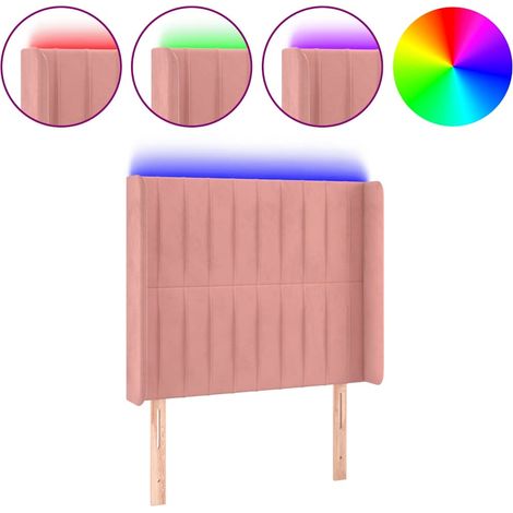 Maison Exclusive - Cabecero con LED de terciopelo rosa 93x16x118/ (1/5)