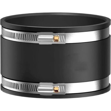 Pair Manchon en caoutchouc flexible, 100 mm, diamètre : 100 mm, manchon en caoutchouc flexible, raccord de tuyau pour PVC et acier inoxydable, raccord de tuyau 100 mm avec 2 colliers de serrage en aci (1/5)