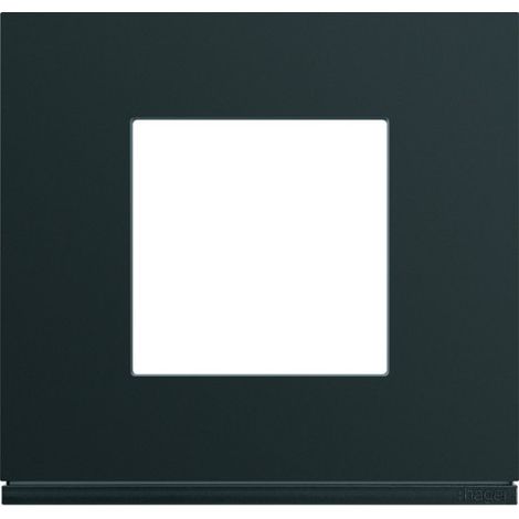 Hager – Plaque de finition Gallery 1 poste – Finition noire – Montage vertical et horizontal – Pour intérieur uniquement