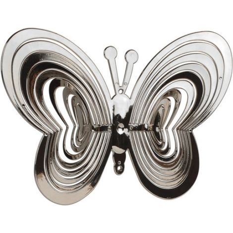 Carillon éolien rotatif et réfléchissant - Papillon Argent (1/4)