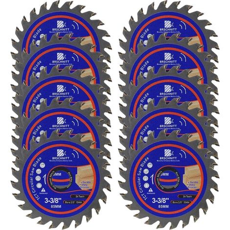 Lames de scie circulaire 85mm 24 dents carbure pour bois et panneaux (10 pièces) (1/5)