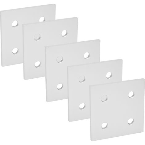 Plaque de Liaison Verticale 4 Trous pour Profilé Aluminium 6060, Lot de 5 Pièces, Connecteur d'Assemblage pour Structure en Barre (1/5)
