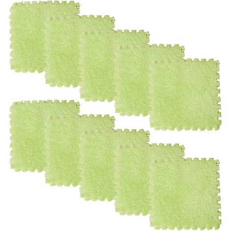 Lot de 10 Tapis emboîtables, mousse EVA, surface velours, 30x30 cm, pour chambre enfant et salon (1/5)
