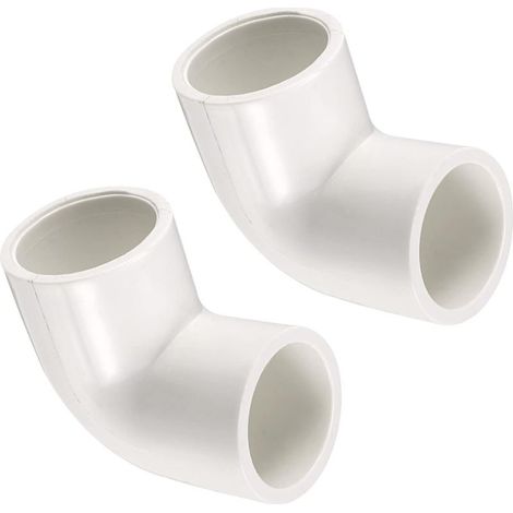 20mm Slip PVC Hose Connectors x 2 PCS 90 Degree Elbow Coupling Pipe Fittings for Building Irrigation Plumbing Installation, [White] (1/5)