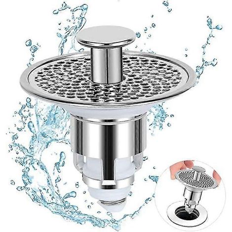Bonde de cuisine universelle à clapet en acier inoxydable, crépine à charnière en laiton, avec clapet anti-sablage pour lavabos, baignoires et éviers, 28-3 (1/5)