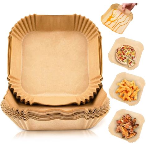 Inserts en papier pour friteuse sans matière grasse 4L 16x16cm 50 pièces (1/5)