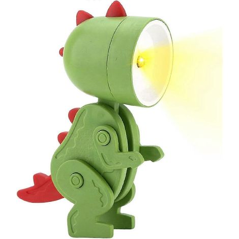 Lampe de bureau dinosaure - Lampe jouet dinosaure pour enfants, veilleuse dinosaure de dessin animé, décoration de table pour chambre d'enfant, salon, chambre à coucher (vert) (1/5)