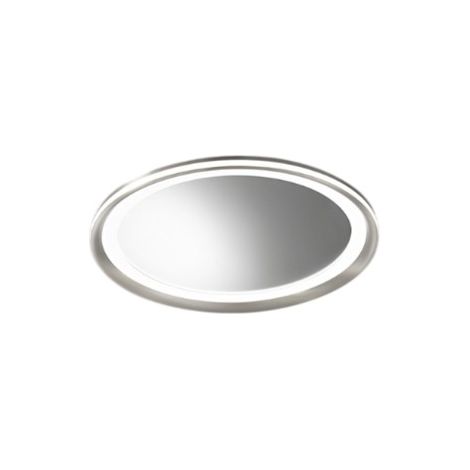 Miroir LED Mirò d.40 cm 38W gris titane, plafonnier et applique murale, lumière chaude 3000K, style moderne salle de bain