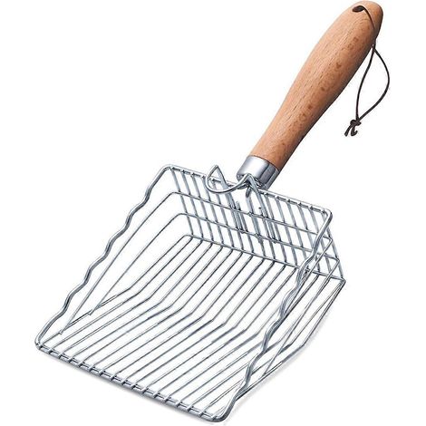 Chat Litter Scoop, Kitty métal Scoop avec crochet et trou, acier inoxydable Kitten Poop Lifter pour Litter boîte (1/5)