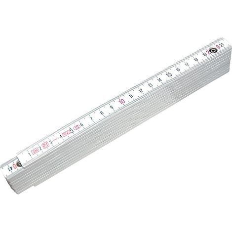 Mesure pliante en matériau synthétique résistant, dimensions 2 mètres de longueur pour 16 mm de largeur, pratique et légère pour tous vos mesurages manuels. (1/5)