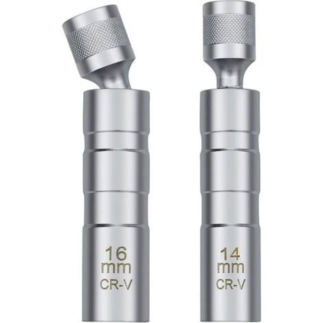 Clé à bougie magnétique - MICH - 14/16 mm - 2 pièces - Acier au vanadium - Anneau magnétique intégré (1/4)