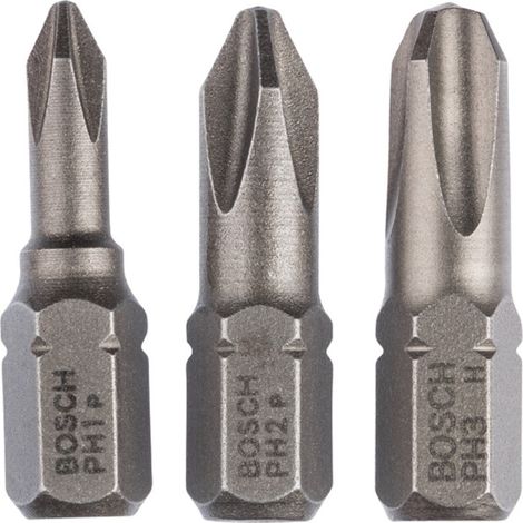 Embouts de vissage courts, qualité extra-dure (PH), set de 3 pièces PH1 PH2 PH3 25 mm (1/5)