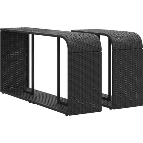 Étagères de rangement 2 pièces en polyrotin noir CFW17534 (1/5)