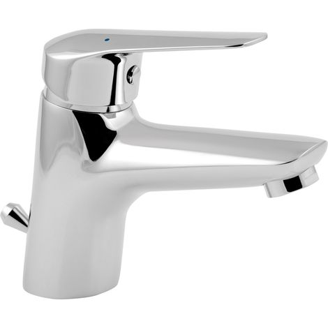 Robinet de lavabo sur pied Dijon LB, bonde automatique, en plastique chromé (1/2)