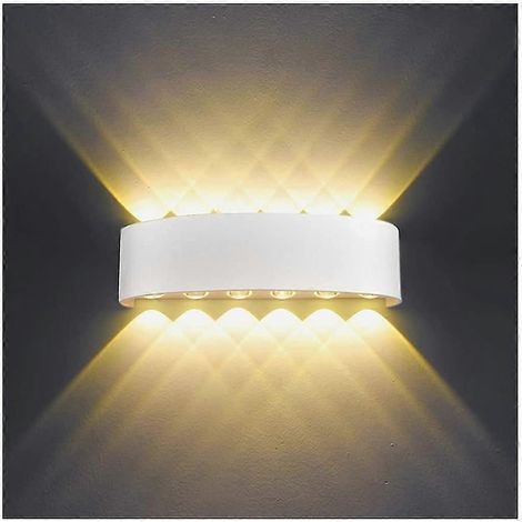 12-W-LED-Wandleuchte für den Innenbereich, weiß, moderne Wandleuchte, IP65 wasserdichte Aluminium-Außenwandleuchte, nach oben und unten gerichteter Spot für Wohnzimmer, Schlafzimmer, Flur und Treppenh (1/5)